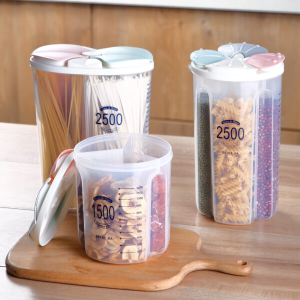 Healthy Containers Cereal Grain Dry Food Storage Tank Transparent Cover Plastic Case - Image 5