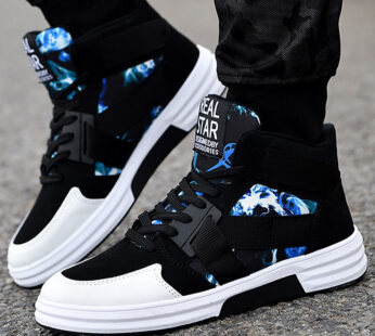 Camouflage High-Top Lace-Up Shoe