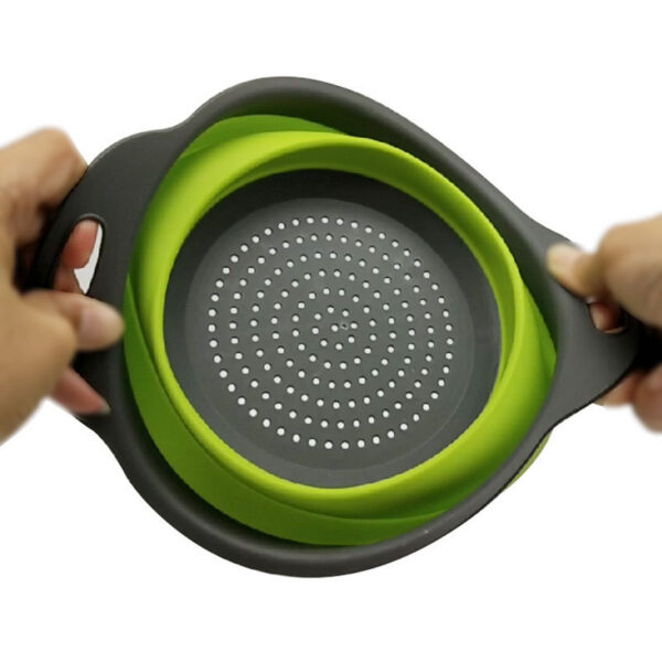 Foldable Silicone Colander Fruit Vegetable Washing Drain Basket Strainer Kitchen Collapsible Silicone Colander Baskets - Image 2