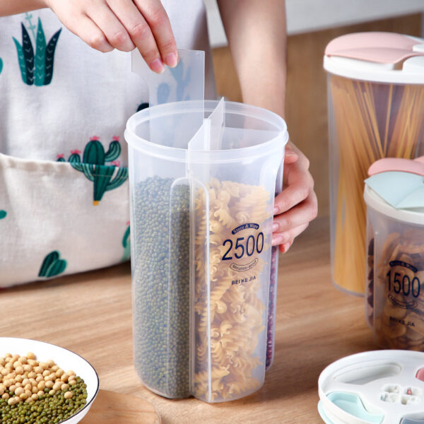 Healthy Containers Cereal Grain Dry Food Storage Tank Transparent Cover Plastic Case - Image 3