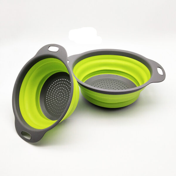 Foldable Silicone Colander Fruit Vegetable Washing Drain Basket Strainer Kitchen Collapsible Silicone Colander Baskets - Image 7