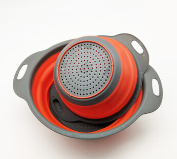 Foldable Silicone Colander Fruit Vegetable Washing Drain Basket Strainer Kitchen Collapsible Silicone Colander Baskets
