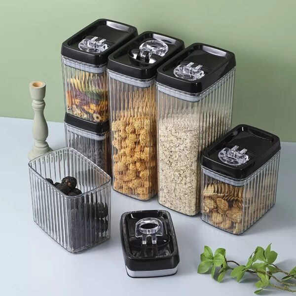 6PC Set Food Storage Kitchen Sealed Jar Set Containers With Lids - Image 3