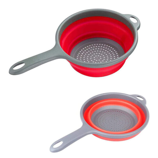 Foldable Silicone Colander Fruit Vegetable Washing Drain Basket Strainer Kitchen Collapsible Silicone Colander Baskets - Image 9