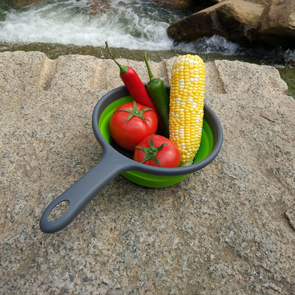 Foldable Silicone Colander Fruit Vegetable Washing Drain Basket Strainer Kitchen Collapsible Silicone Colander Baskets - Image 6