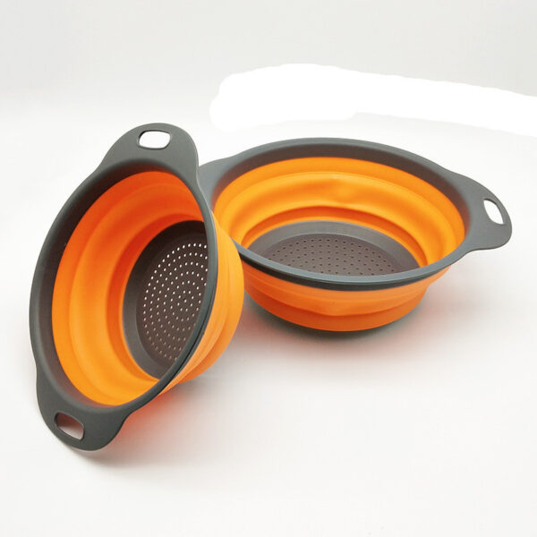 Foldable Silicone Colander Fruit Vegetable Washing Drain Basket Strainer Kitchen Collapsible Silicone Colander Baskets - Image 8