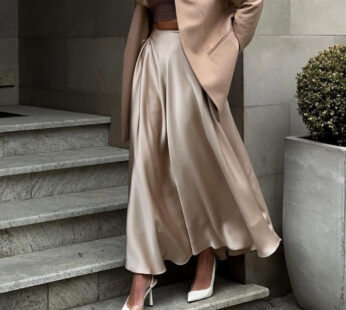Women’s Fashion Graceful Satin Satin Long Skirt