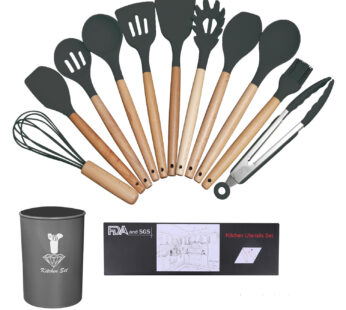 Wooden Handle Silicone Cooking Utensils Set