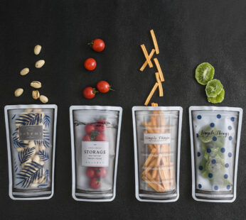 Food Storage Bag Zero Waste Reusable Ziplock Bags Cup Shape Silicone Bag Stand Up For Kitchen Cookie Candy Snack Baked Food