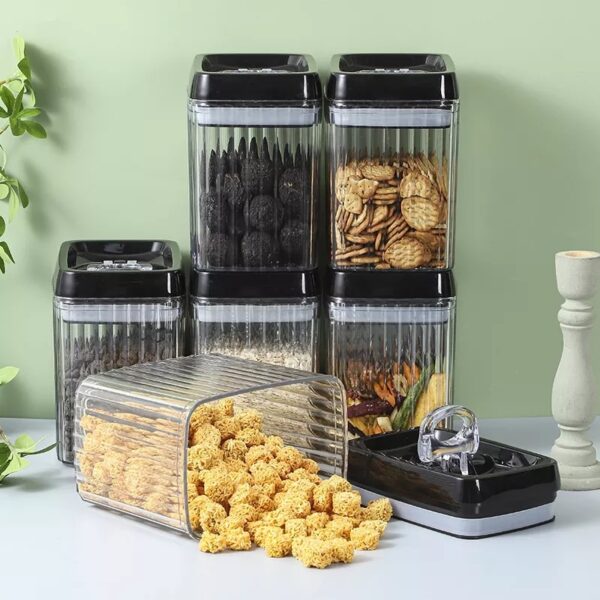 6PC Set Food Storage Kitchen Sealed Jar Set Containers With Lids - Image 4